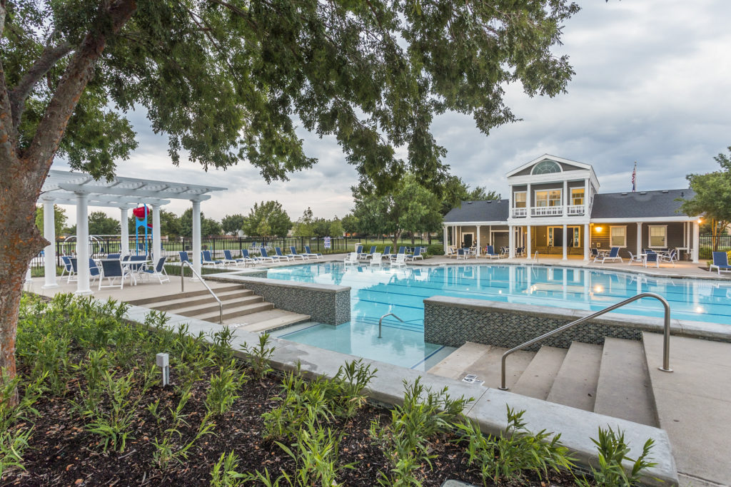 The pool and poolhouse at Liberty