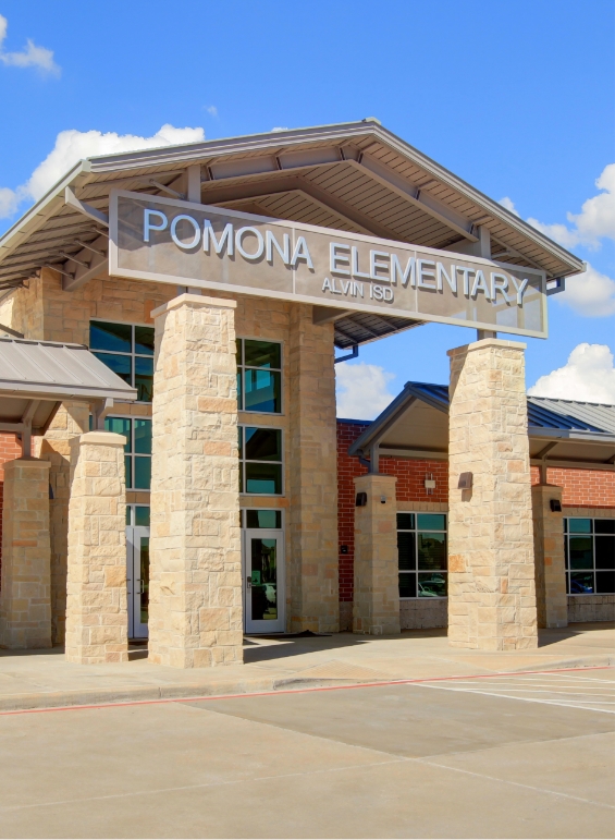 The exterior of the Pomona Elementary school