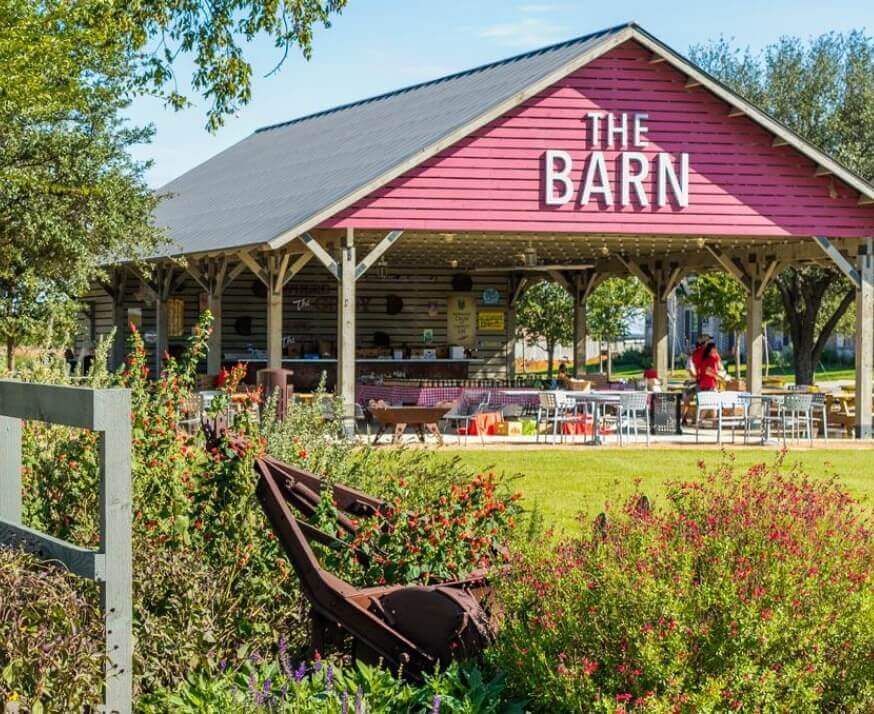 The Red Barn being set up for a community event at Harvest