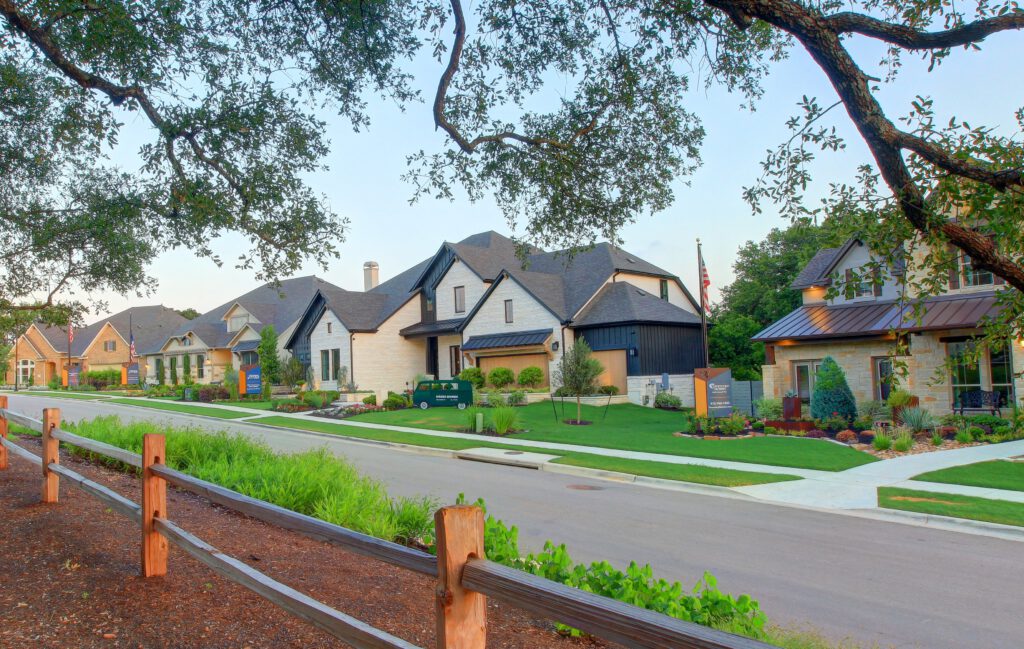 A street scape of a Lifestyle by Hillwood community