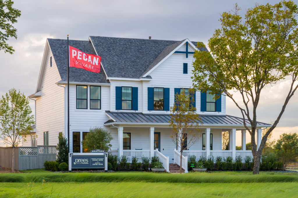 A Drees model home at Pecan Square
