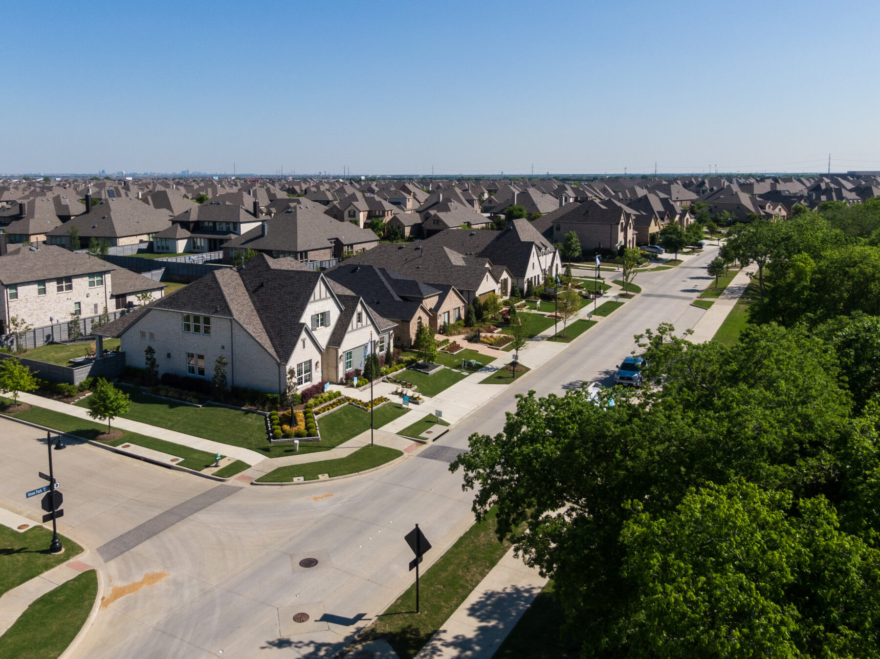 A street scape of a Lifestyle by Hillwood community