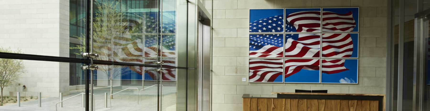 A collection of images that create an image of the American Flag
