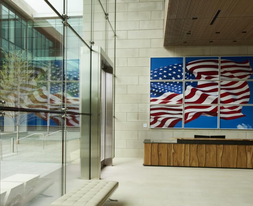 A collection of images that create an image of the American Flag