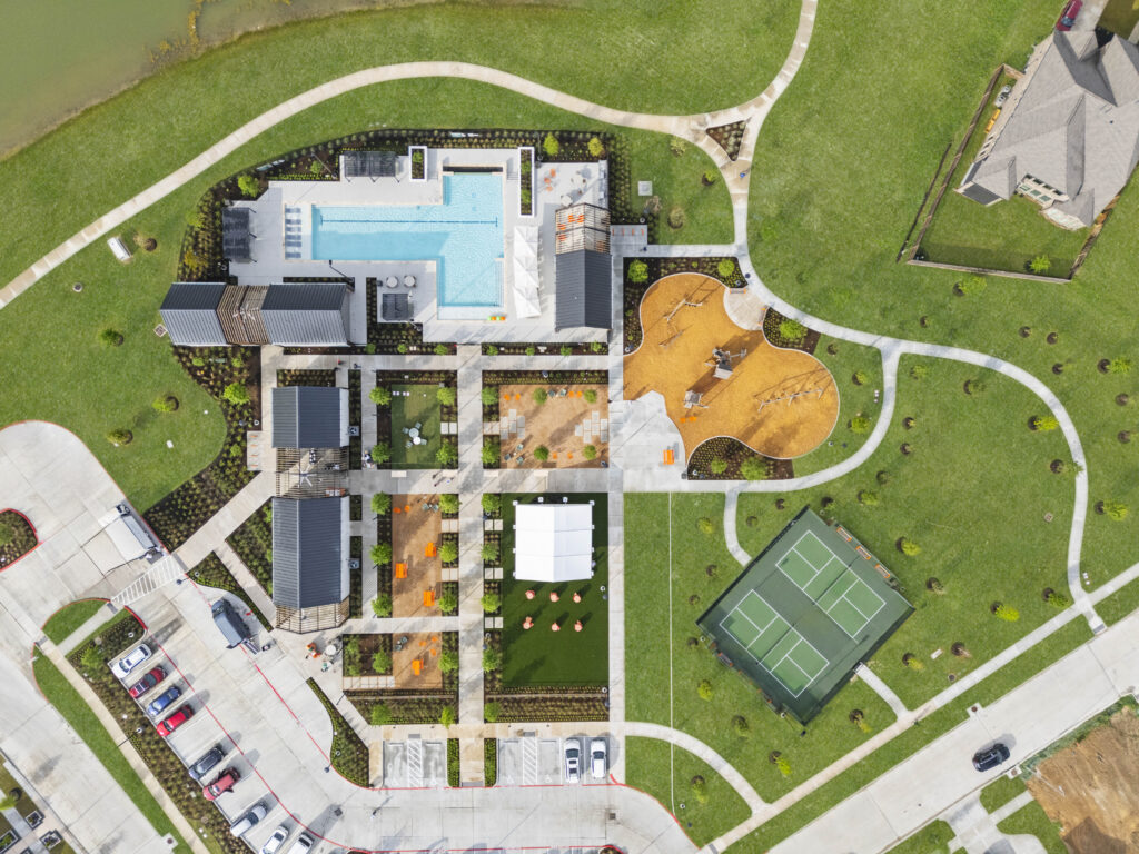 Aerial image of a pool